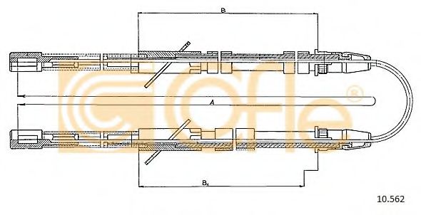Трос, стояночная тормозная система COFLE 10.562 Трос, стояночная тормозная система COFLE 10.562