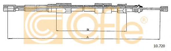 Трос, стояночная тормозная система COFLE 10.720 Трос, стояночная тормозная система COFLE 10.720