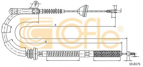 Трос, стояночная тормозная система COFLE 10.8171 Трос, стояночная тормозная система COFLE 10.8171