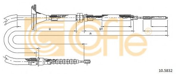 Трос, стояночная тормозная система COFLE 10.8532 Трос, стояночная тормозная система COFLE 10.8532