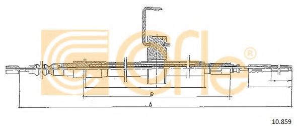 Трос, стояночная тормозная система COFLE 10.859 Трос, стояночная тормозная система COFLE 10.859