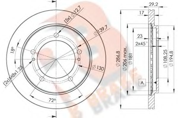 R BRAKE 78RBD22863