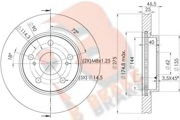 R BRAKE 78RBD22881