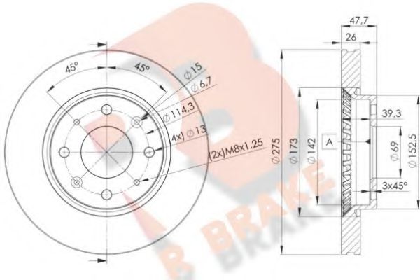R BRAKE 78RBD25002