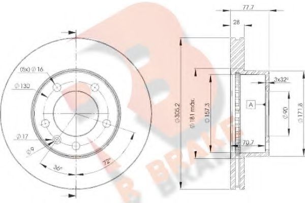 R BRAKE 78RBD16848