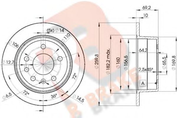 R BRAKE 78RBD29105