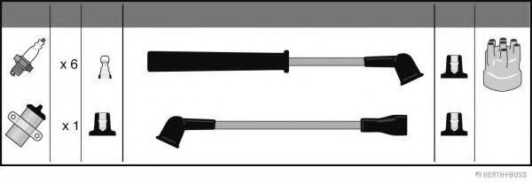 Комплект проводов зажигания HERTH+BUSS JAKOPARTS J5382039 Комплект проводов зажигания HERTH+BUSS JAKOPARTS J5382039