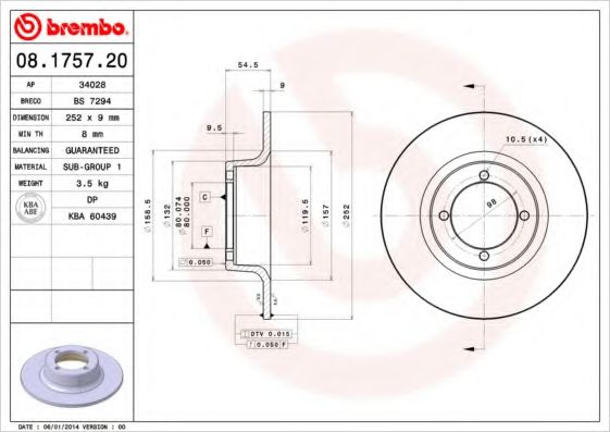 BREMBO 08.1757.20