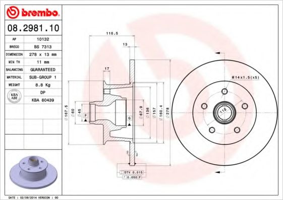 BREMBO 08.2981.10 BREMBO 08.2981.10