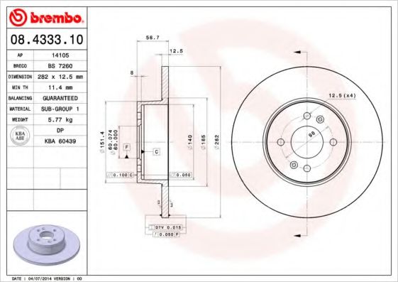 BREMBO 08.4333.10