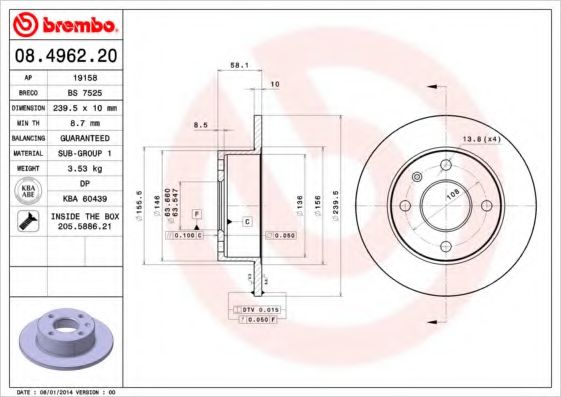 BREMBO 08.4962.20
