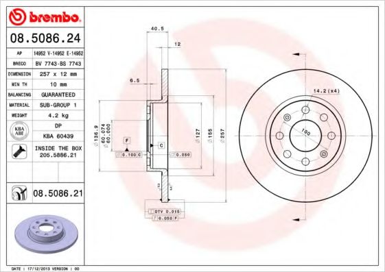 BREMBO 08.5086.21