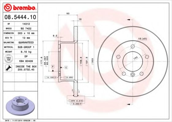 BREMBO 08.5444.10