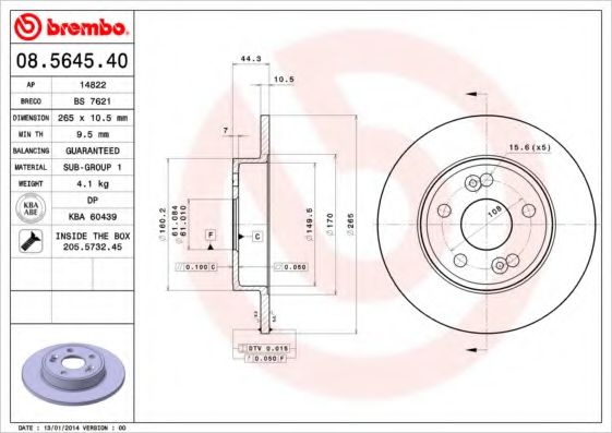 BREMBO 08.5645.40