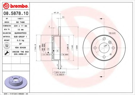 BREMBO 08.5878.10