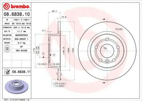 BREMBO 08.6838.10