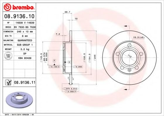 BREMBO 08.9136.10