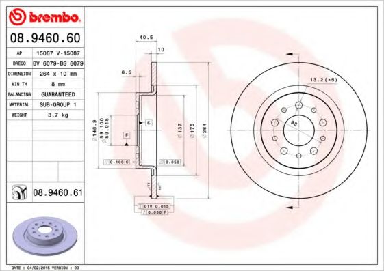 BREMBO 08.9460.60