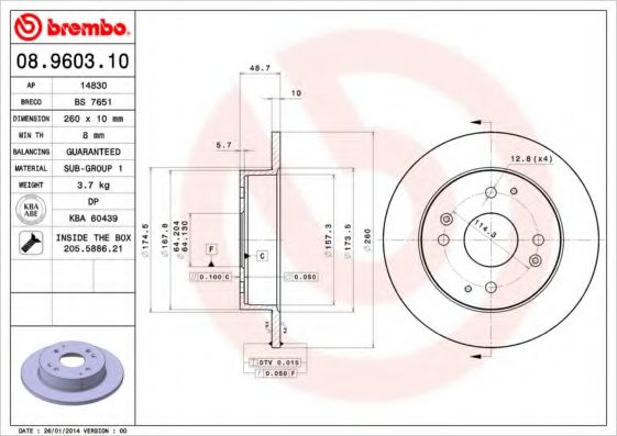 BREMBO 08.9603.10