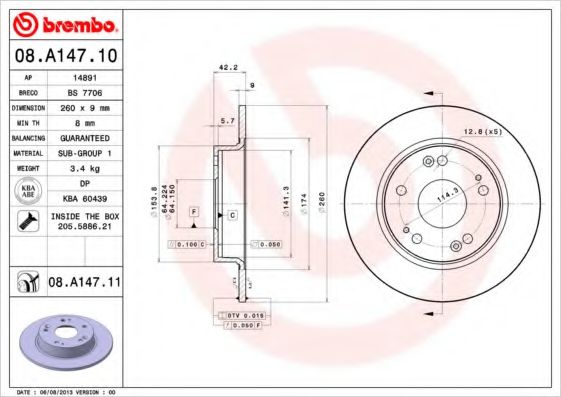 BREMBO 08.A147.11