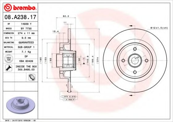 BREMBO 08.A238.17