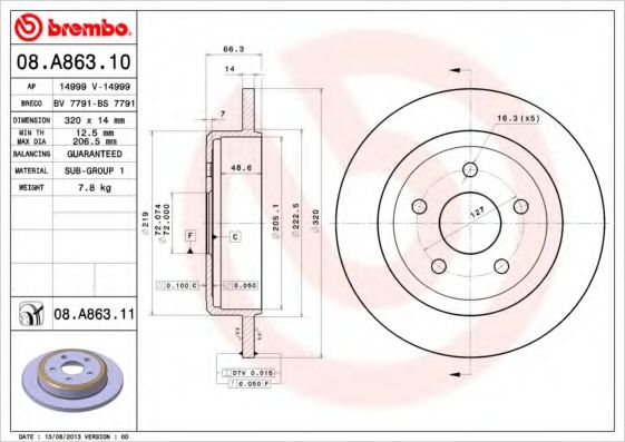 BREMBO 08.A863.11