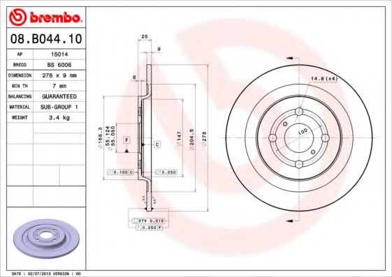 BREMBO 08.B044.10