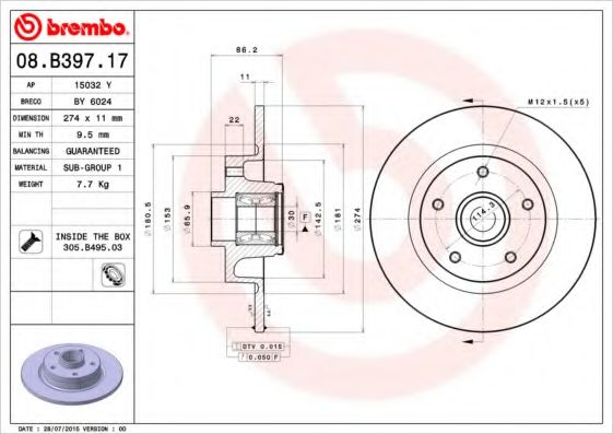 BREMBO 08.B397.17