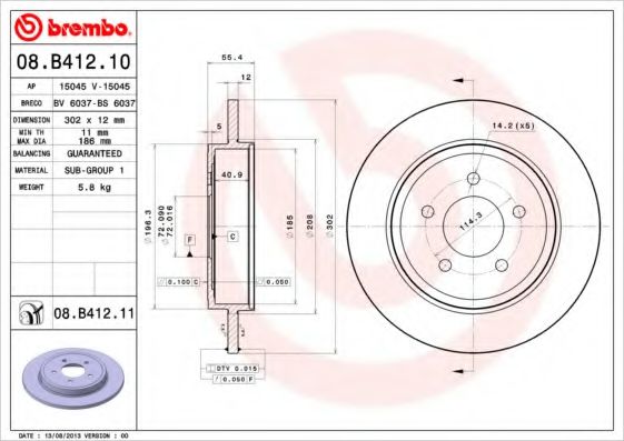 BREMBO 08.B412.10