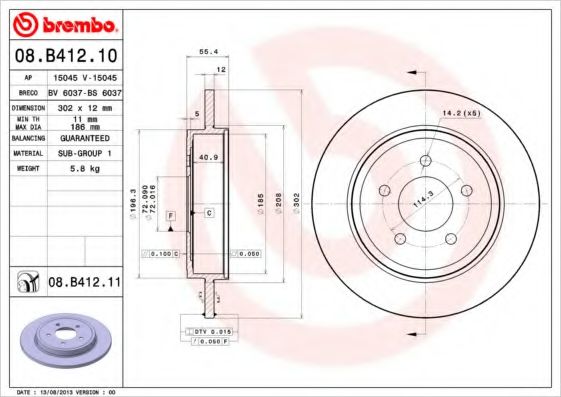 BREMBO 08.B412.10