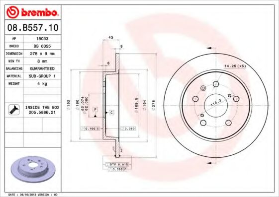 BREMBO 08.B557.10