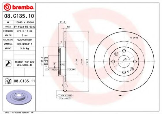 BREMBO 08.C135.11