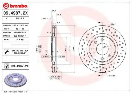 BREMBO 09.4987.2X