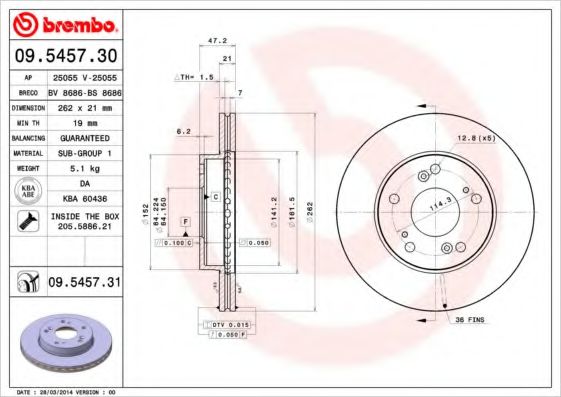 BREMBO 09.5457.30