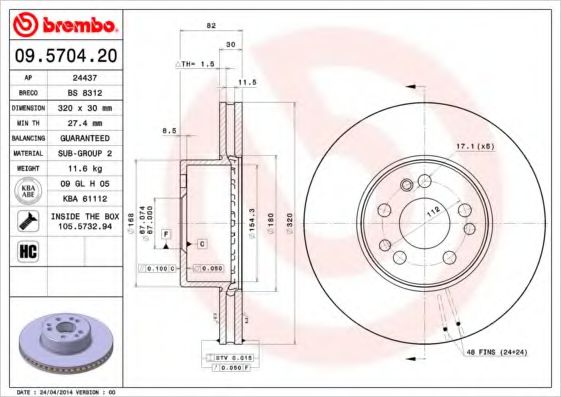 BREMBO 09.5704.20
