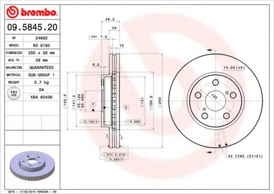 BREMBO 09.5845.20