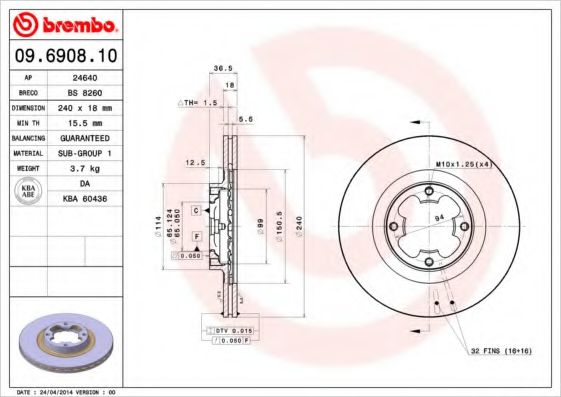 BREMBO 09.6908.10