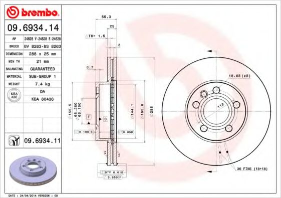 BREMBO 09.6934.14