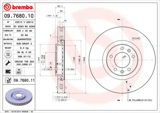 BREMBO 09.7680.10