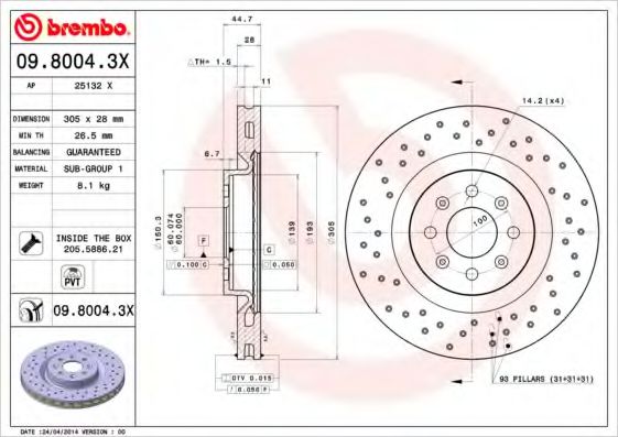 BREMBO 09.8004.3X