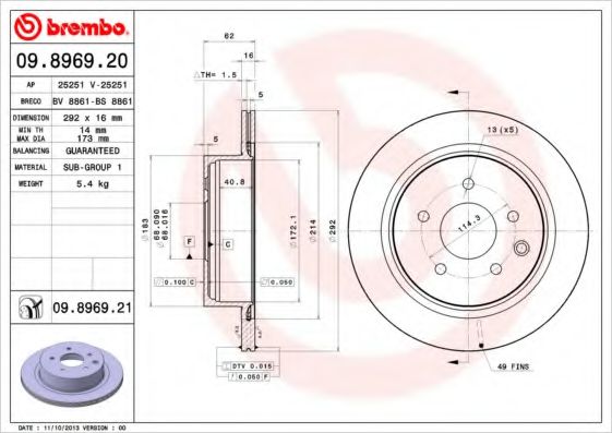 BREMBO 09.8969.20