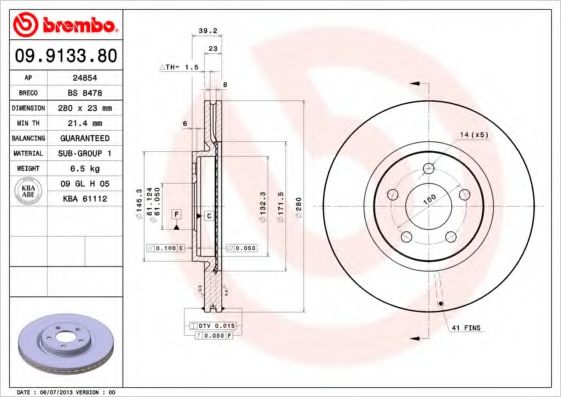 BREMBO 09.9133.80