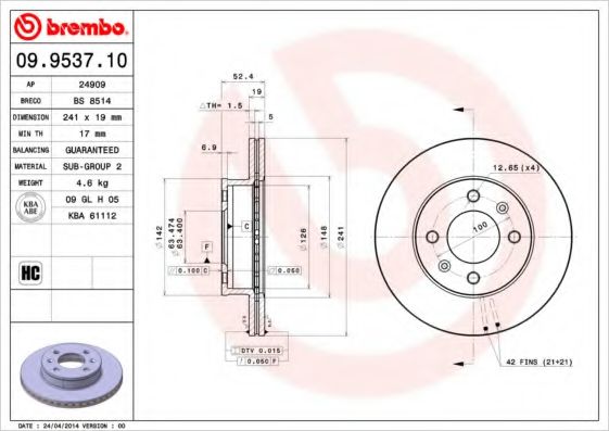 BREMBO 09.9537.10
