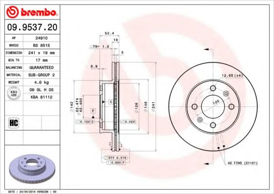 BREMBO 09.9537.20