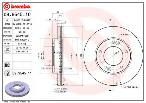 BREMBO 09.9545.11