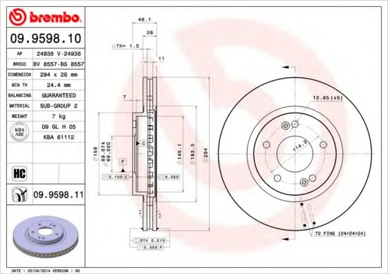 BREMBO 09.9598.11