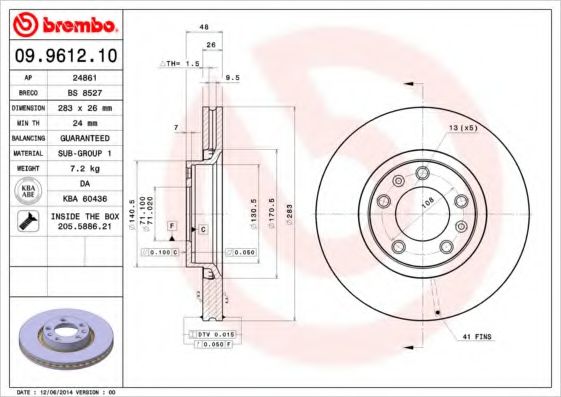 BREMBO 09.9612.10