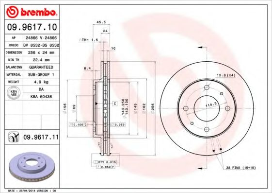 BREMBO 09.9617.11