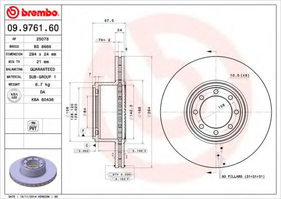 BREMBO 09.9761.60