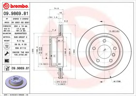BREMBO 09.9869.81